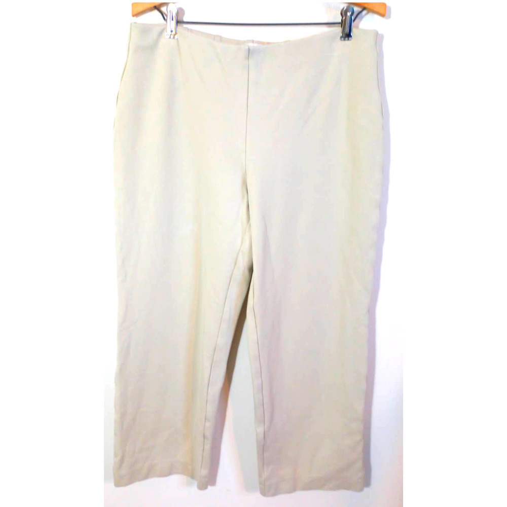 Coldwater Creek Women Sz M Beige Tan Pants Ankle Stretch Classic Work Office